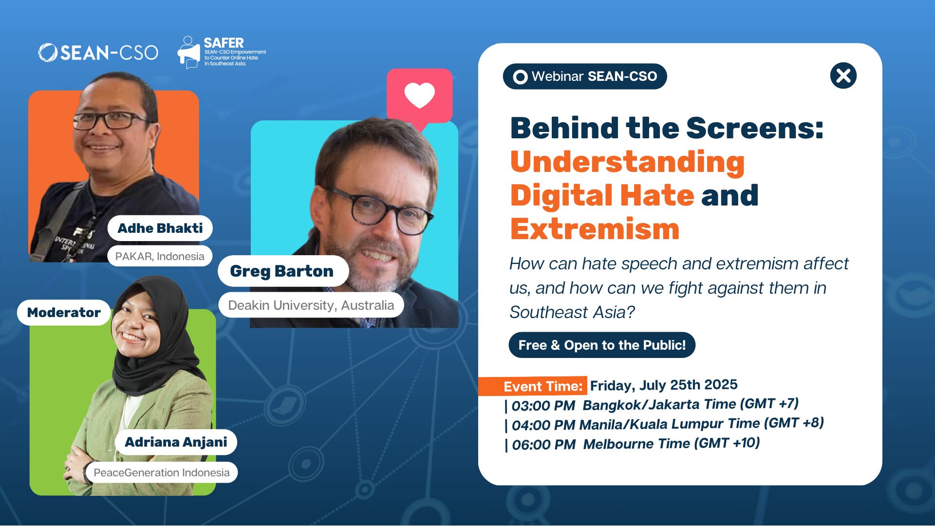 [SEAN-CSO WEBINAR] Behind the Screens: Understanding and Combating Digital Hate and Extremism